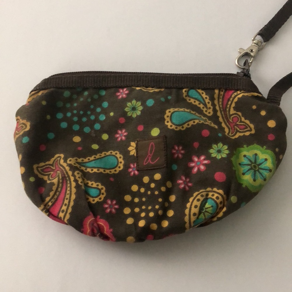 Thirty-One Wristlet/Cosmetic Case in Paisley with the Initial d